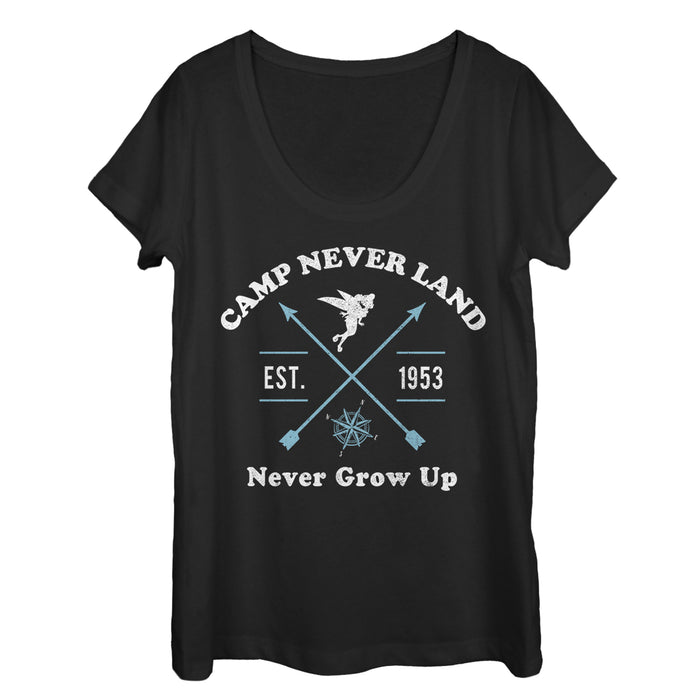 fifth sun Women's Peter Pan Camp Neverland Scoop Neck