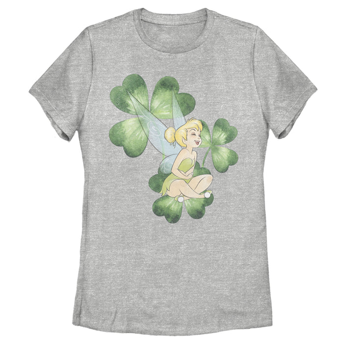 fifth sun Women's Peter Pan Peter Pan St. Patrick's Day Tinkerbell Shamrocks Distressed T-Shirt