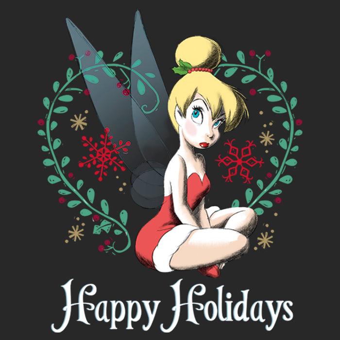 Fifth Sun Women's Peter Pan Peter Pan Tinker Bell Happy Holidays T-Shirt