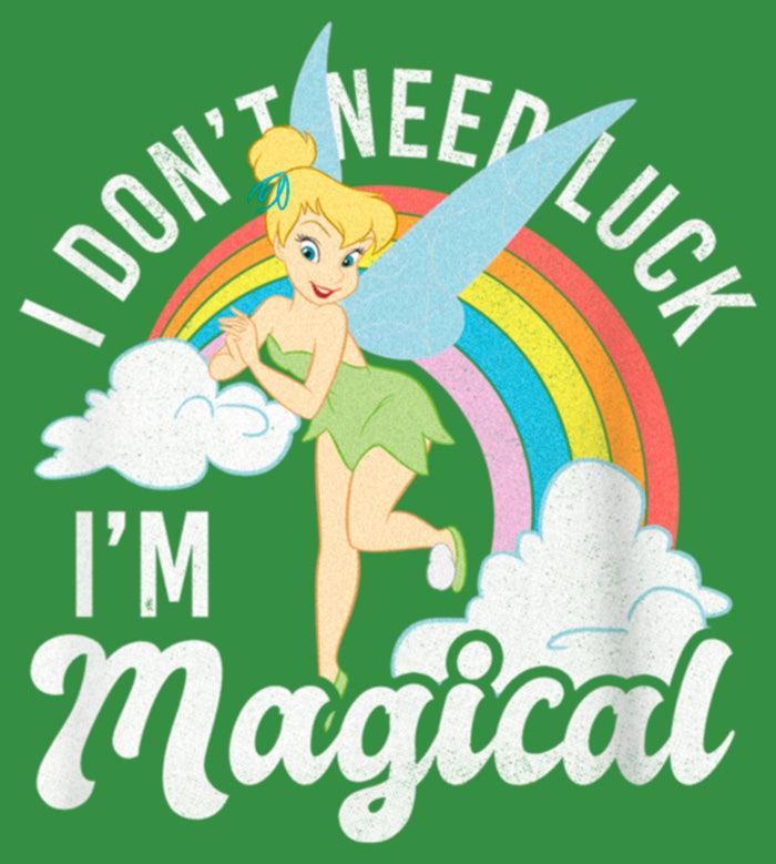 Fifth Sun Women's Peter Pan St. Patrick's Day Tinkerbell I Don't Need Luck I'm Magical Racerback Tank Top