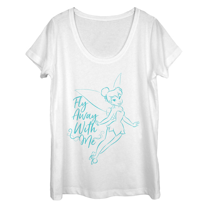 fifth sun Women's Peter Pan Tinker Bell Fly Away Scoop Neck
