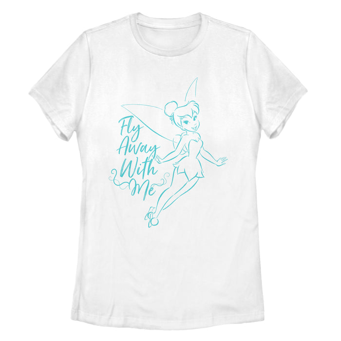 fifth sun Women's Peter Pan Tinker Bell Fly Away T-Shirt