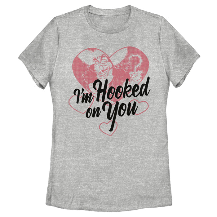 fifth sun Women's Peter Pan Valentine's Day Captain Hook I'm Hooked on You T-Shirt