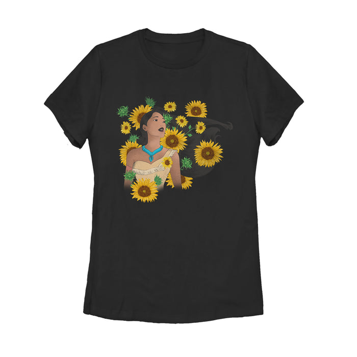 Fifth Sun Women's Pocahontas Basking In A Forest Of Sunflowers T-Shirt