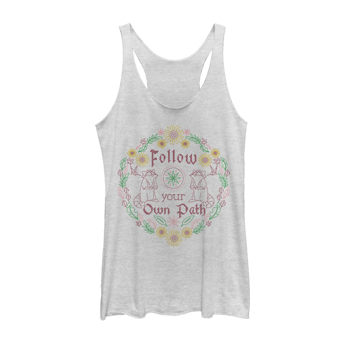 fifth sun Women's Pocahontas Follow Path Stitch Racerback Tank Top
