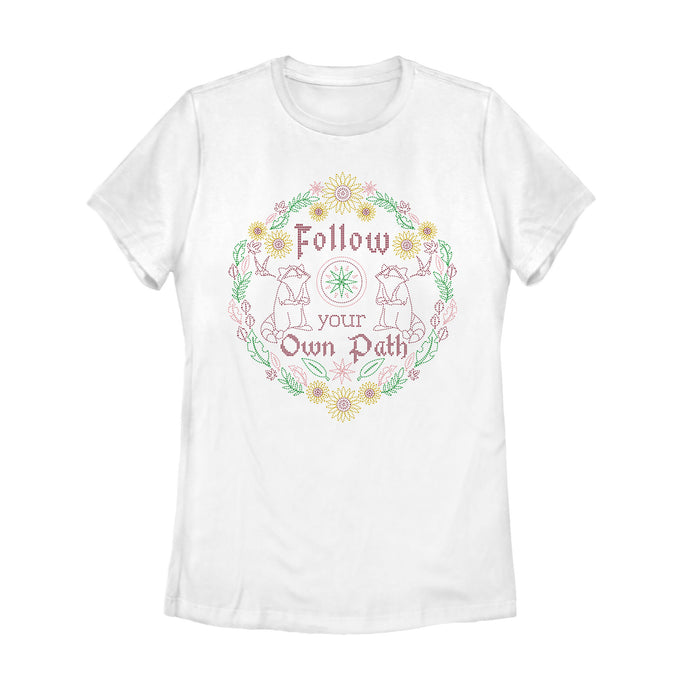 fifth sun Women's Pocahontas Follow Path Stitch T-Shirt