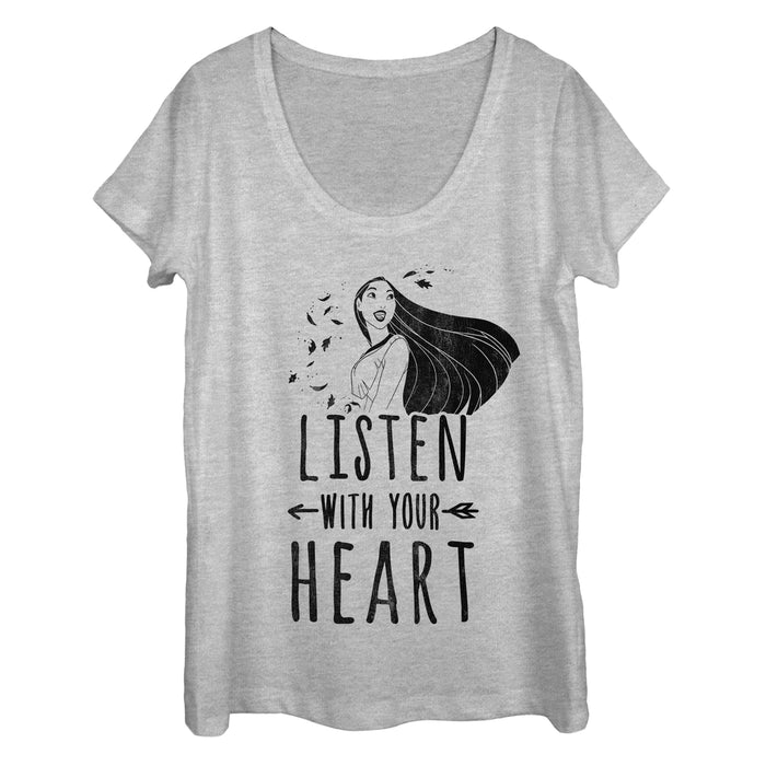 fifth sun Women's Pocahontas Listen Wind Scoop Neck