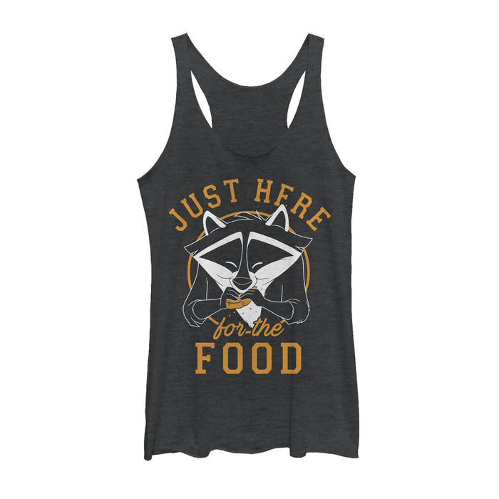 fifth sun Women's Pocahontas Meeko Here For Food Racerback Tank Top