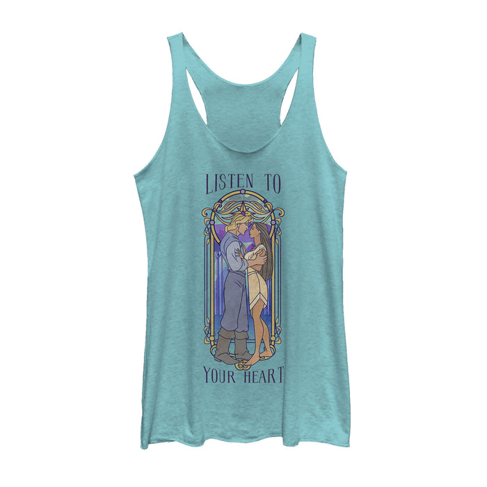 fifth sun Women's Pocahontas Stained Glass Frame Racerback Tank Top
