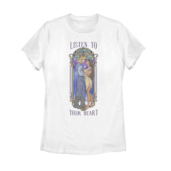 fifth sun Women's Pocahontas Stained Glass Frame T-Shirt