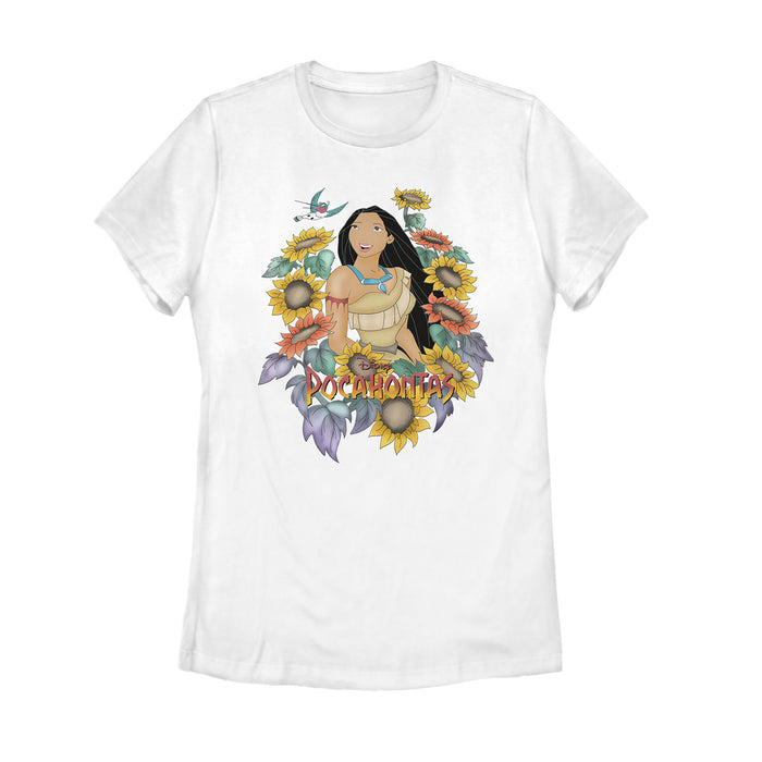 fifth sun Women's Pocahontas Sunflower Frame T-Shirt