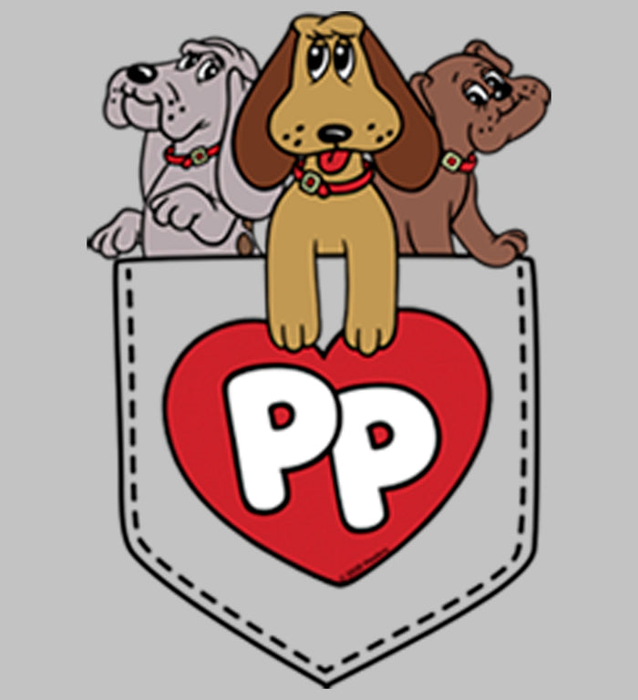 Fifth Sun Women's Pound Puppies Puppy Pocket T-Shirt