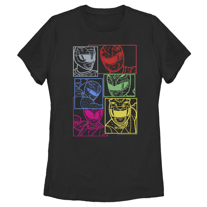 fifth sun Women's Power Rangers Beast Morpher Neon Panels T-Shirt