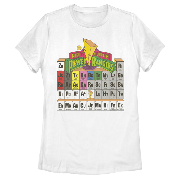 fifth sun Women's Power Rangers Periodic Table of Heroes T-Shirt