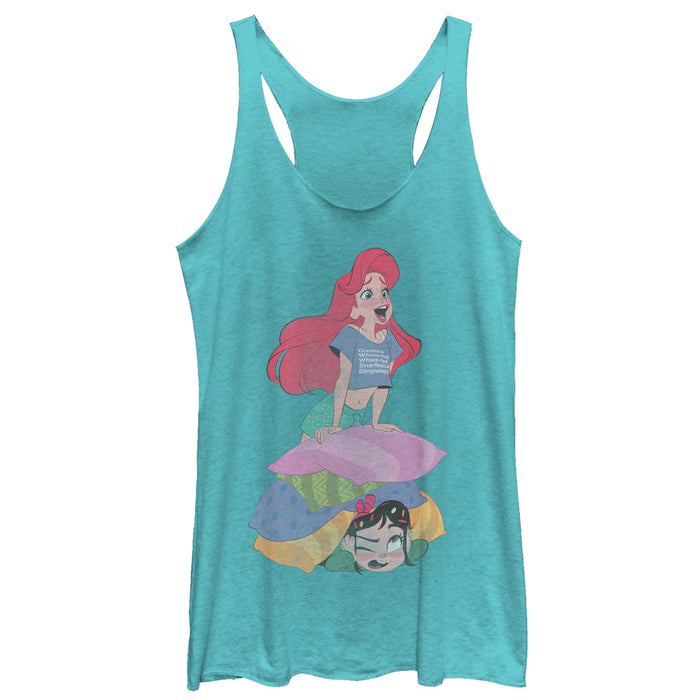 fifth sun Women's Ralph Breaks the Internet Ariel Pillow Racerback Tank Top