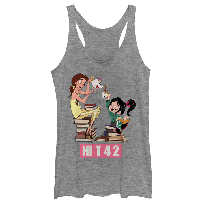 fifth sun Women's Ralph Breaks the Internet Belle Tea Party Racerback Tank Top