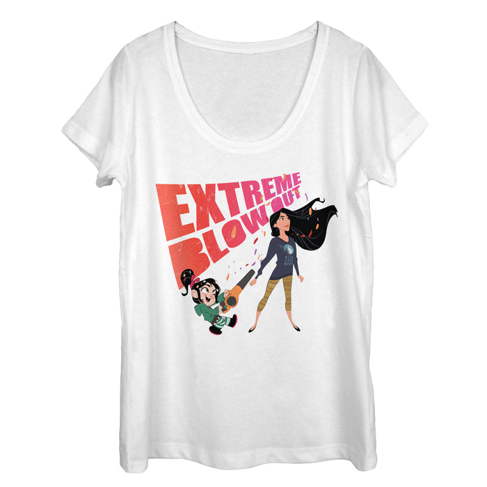 fifth sun Women's Ralph Breaks the Internet Blowout Scoop Neck
