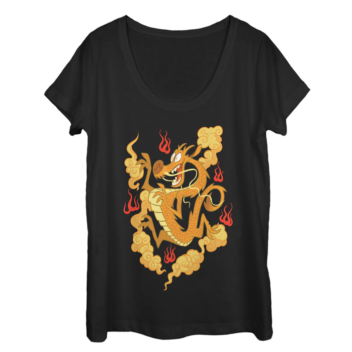 fifth sun Women's Ralph Breaks the Internet Comfy Mulan Scoop Neck
