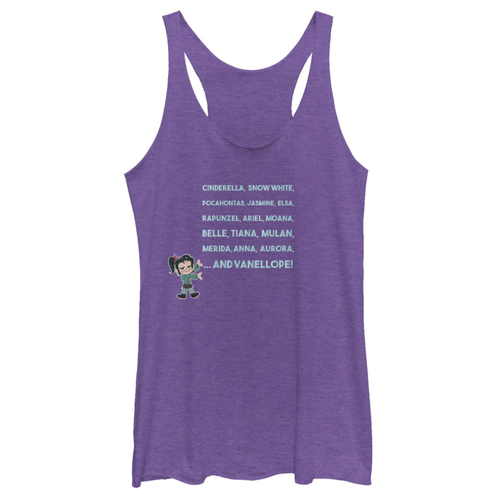 fifth sun Women's Ralph Breaks the Internet Princess List Racerback Tank Top