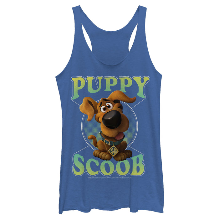 fifth sun Women's Scooby Doo Puppy Circle Racerback Tank Top
