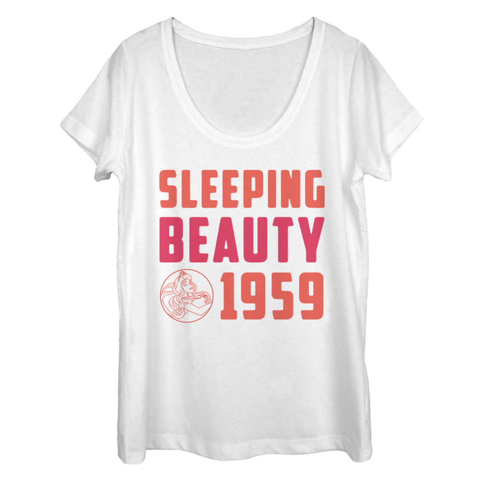 fifth sun Women's Sleeping Beauty 1959 Text Scoop Neck