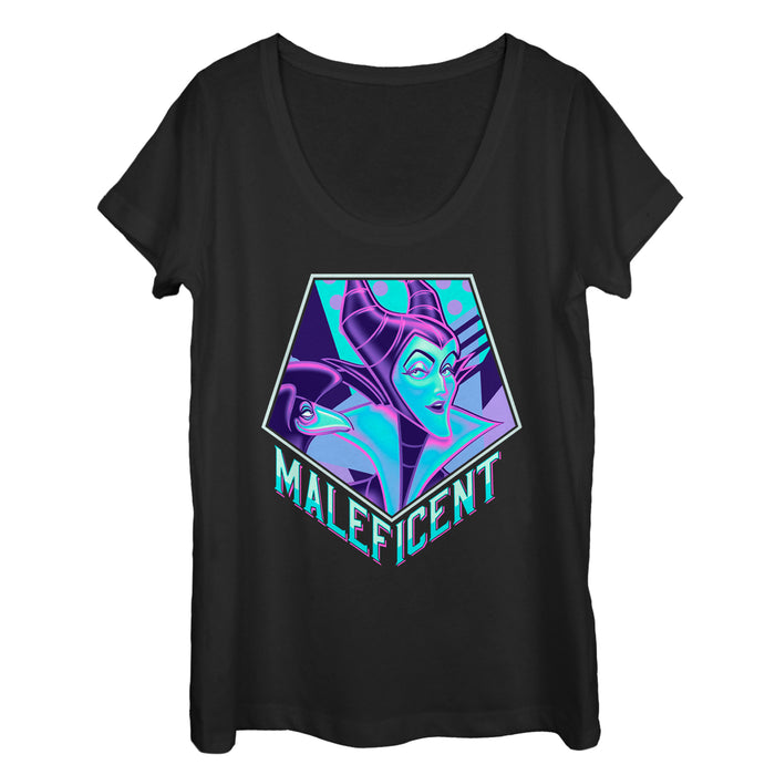 fifth sun Women's Sleeping Beauty 90's Maleficent Scoop Neck