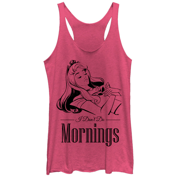fifth sun Women's Sleeping Beauty Aurora Don't Do Mornings Racerback Tank Top