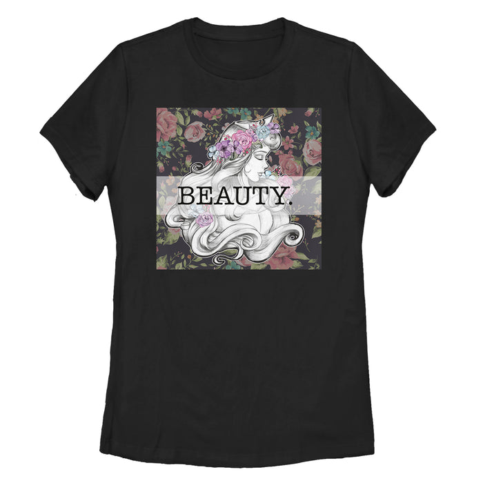 fifth sun Women's Sleeping Beauty Aurora Floral Print T-Shirt