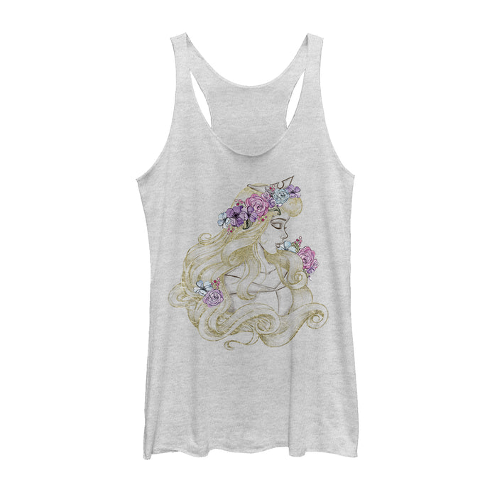 fifth sun Women's Sleeping Beauty Aurora Profile Racerback Tank Top