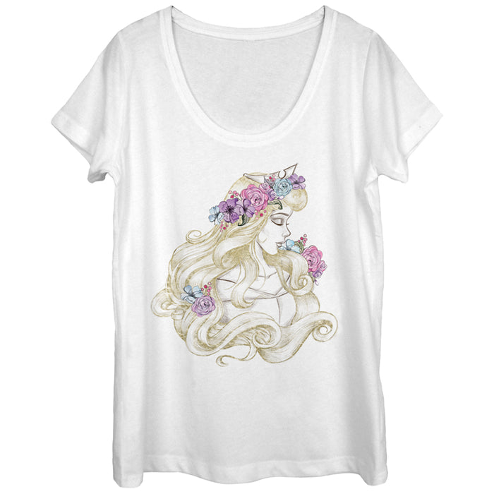 fifth sun Women's Sleeping Beauty Aurora Profile Scoop Neck