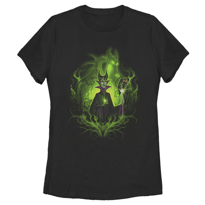 fifth sun Women's Sleeping Beauty Dark Detailed Maleficent T-Shirt