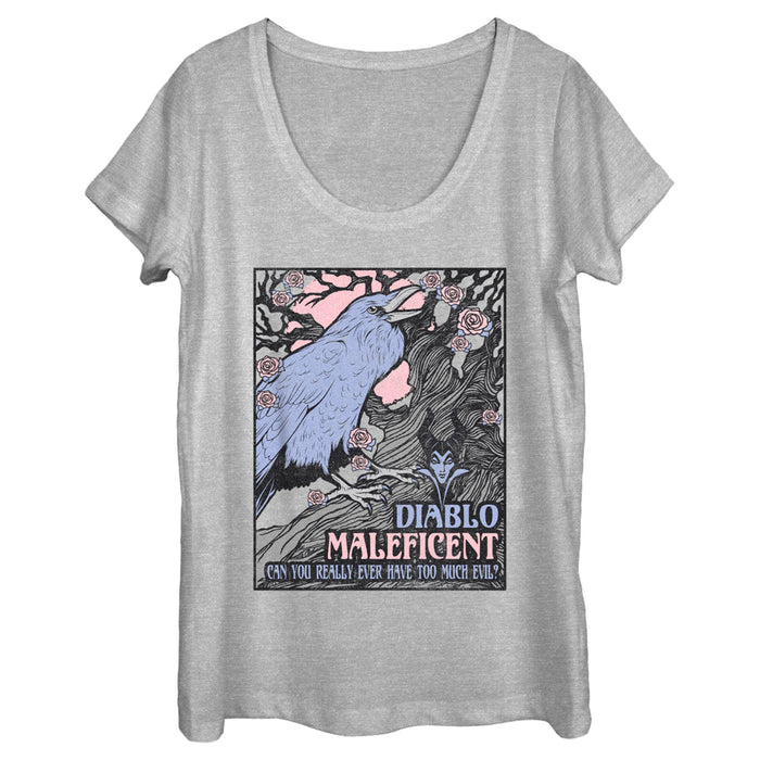 fifth sun Women's Sleeping Beauty Diablo Maleficent Can You Really Ever Have too Much Evil Scoop Neck