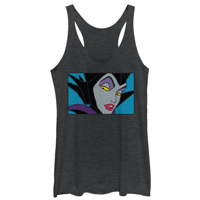fifth sun Women's Sleeping Beauty Maleficent Close Up Racerback Tank Top