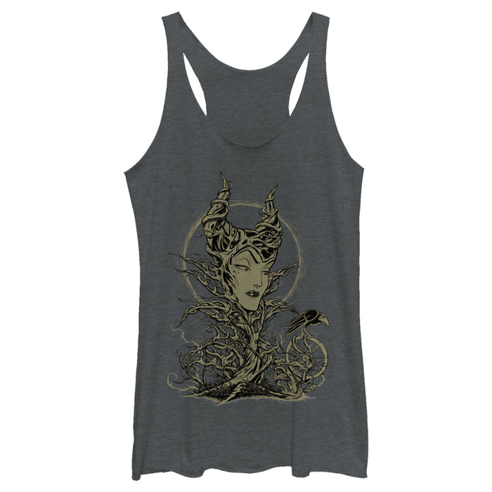 Fifth Sun Women's Sleeping Beauty Maleficent Twisted Queen Racerback Tank Top