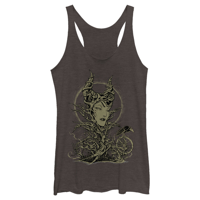 Fifth Sun Women's Sleeping Beauty Maleficent Twisted Queen Racerback Tank Top