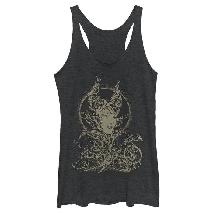 fifth sun Women's Sleeping Beauty Maleficent Twisted Queen Racerback Tank Top