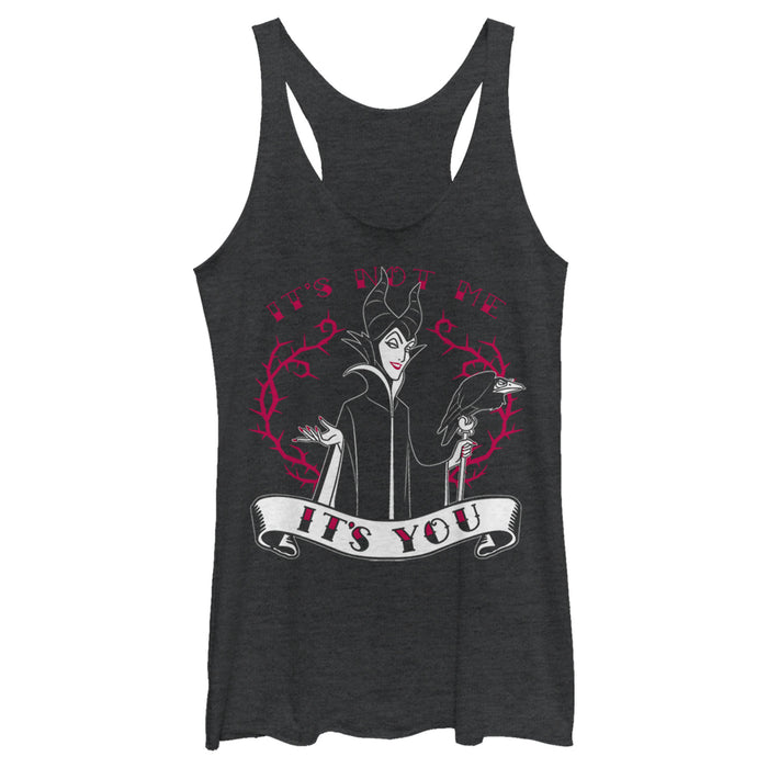 fifth sun Women's Sleeping Beauty Maleficent Valentine's Day It's Not Me It's You Racerback Tank Top