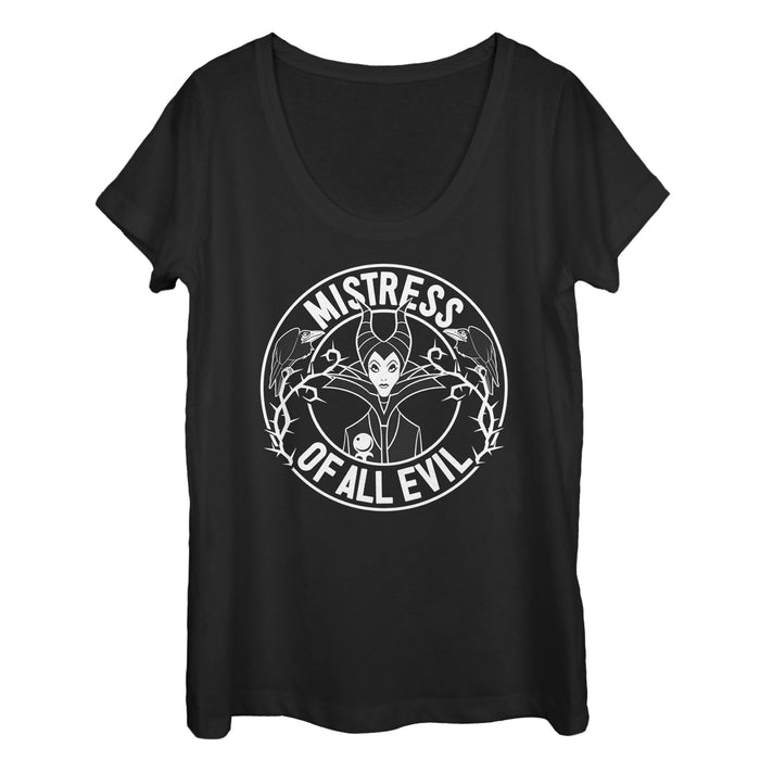 fifth sun Women's Sleeping Beauty Raven Maleficent Scoop Neck