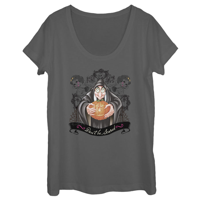 Fifth Sun Women's Snow White And The Seven Dwarfs Evil Queen Pumpkin Scoop Neck