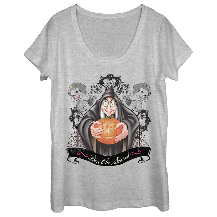 fifth sun Women's Snow White and the Seven Dwarfs Evil Queen Pumpkin Scoop Neck