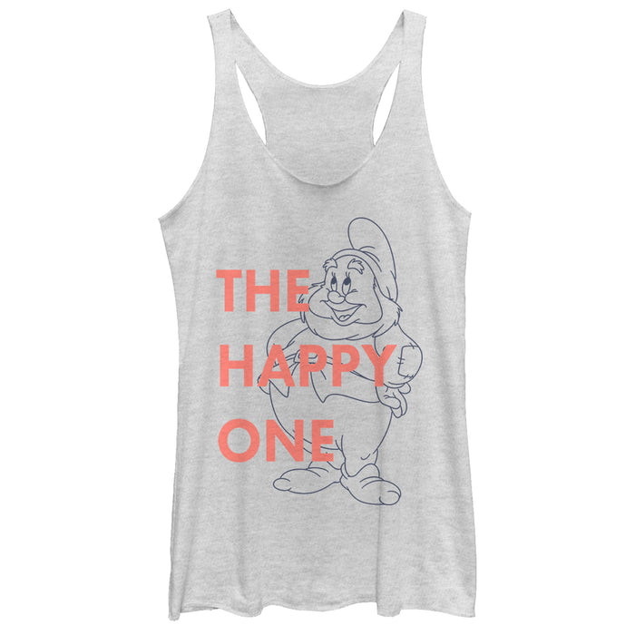 fifth sun Women's Snow White and the Seven Dwarfs Happy One Racerback Tank Top