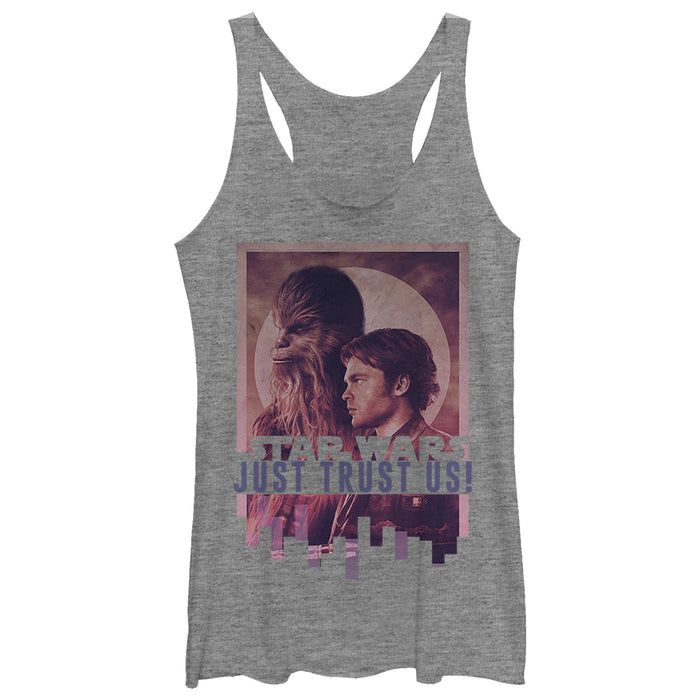 fifth sun Women's Solo: A Star Wars Story Han Chewie Trust Us Racerback Tank Top