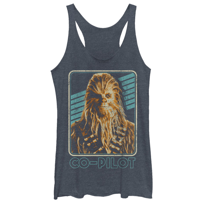 Fifth Sun Women's Solo: A Star Wars Story Retro Chewie Copilot Racerback Tank Top