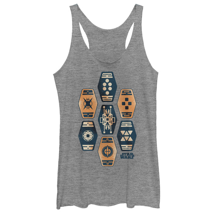 fifth sun Women's Solo: A Star Wars Story Sabacc Deck Racerback Tank Top