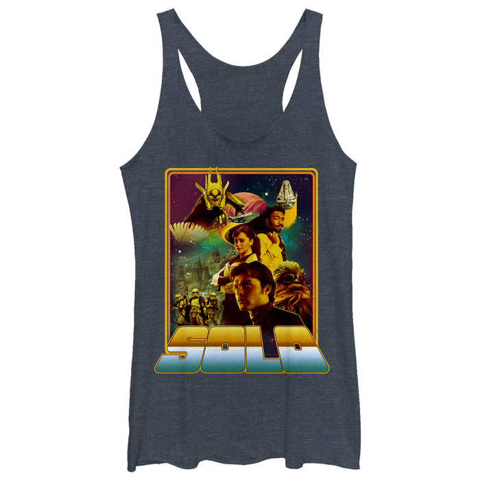 fifth sun Women's Solo: A Star Wars Story Vintage Character Frame Racerback Tank Top