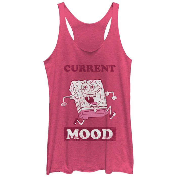 fifth sun Women's SpongeBob SquarePants Current Mood Racerback Tank Top