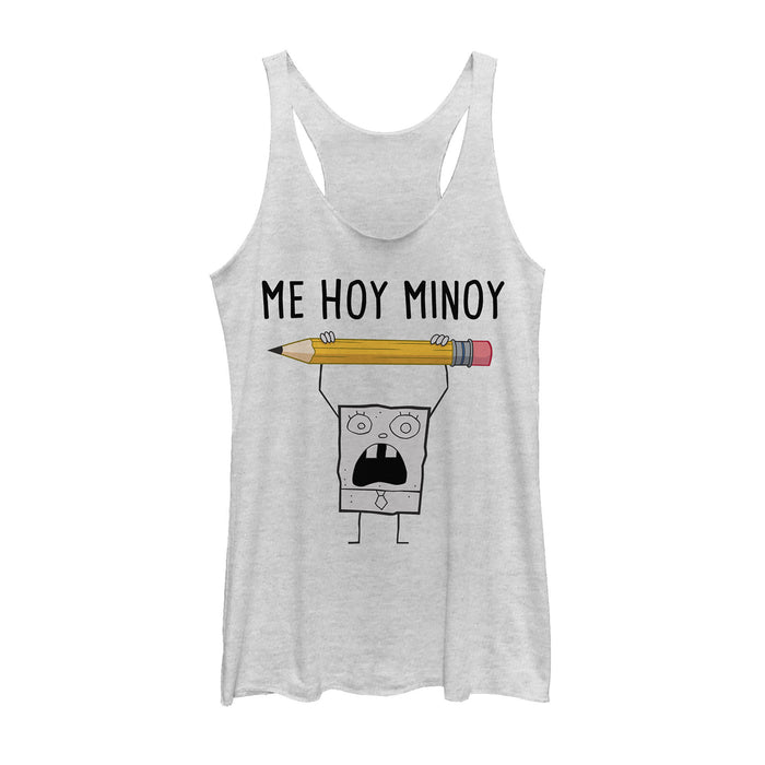 fifth sun Women's SpongeBob SquarePants DoodleBob Me Hoy Minoy Racerback Tank Top