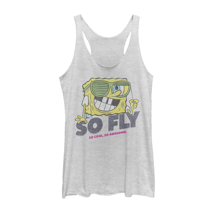 fifth sun Women's SpongeBob SquarePants So Fly Sunglasses Racerback Tank Top