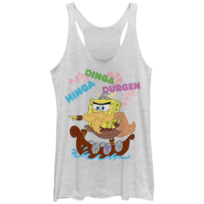 fifth sun Women's SpongeBob SquarePants Viking Boat Racerback Tank Top