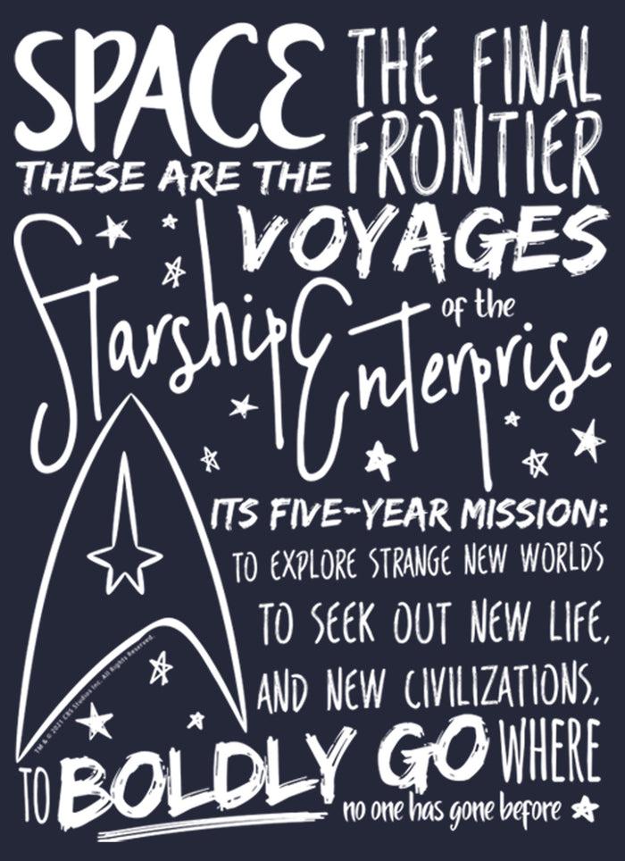 Fifth Sun Women's Star Trek 5-Year Mission Text T-Shirt